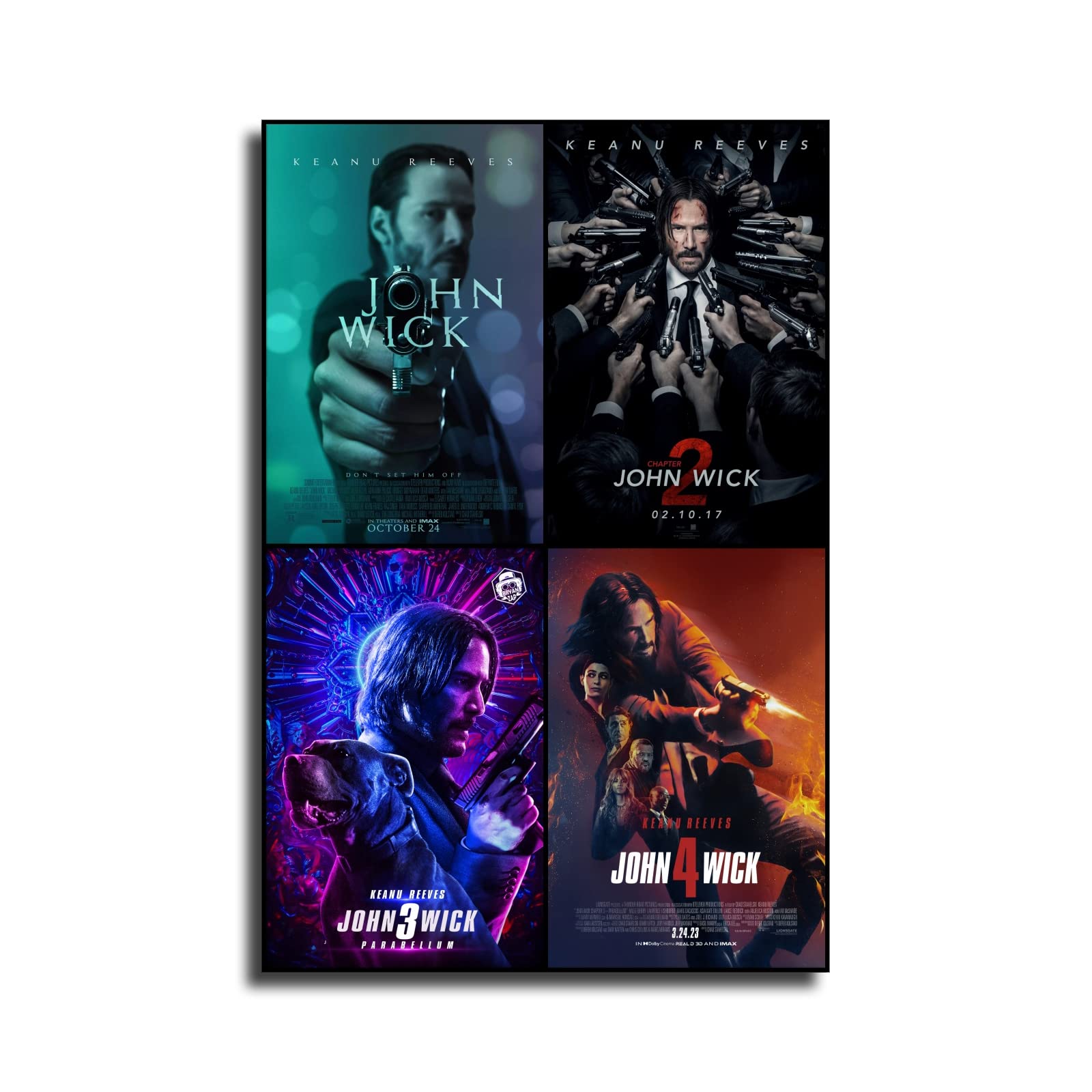 Amazon.com: John Wick Chapter 1 2 3 4 Movie Poster Keanu Charles